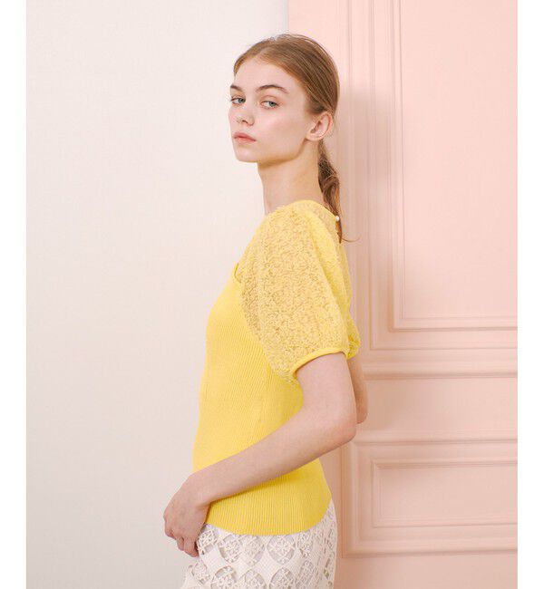 LOULOU WILLOUGHBY「【LOULOU WILLOUGHBY】レーシーニットビスチェプルオーバー」|ニット・セーター|