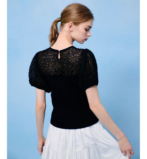 LOULOU WILLOUGHBY「【LOULOU WILLOUGHBY】レーシーニットビスチェプルオーバー」|ニット・セーター|