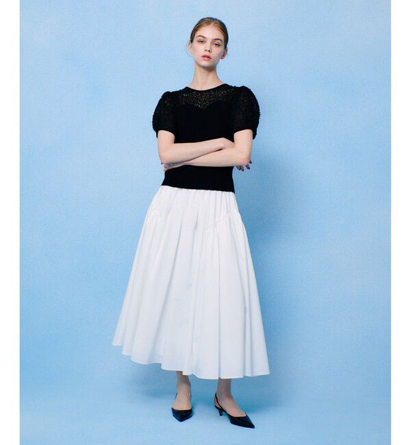 LOULOU WILLOUGHBY「【LOULOU WILLOUGHBY】レーシーニットビスチェプルオーバー」|ニット・セーター|