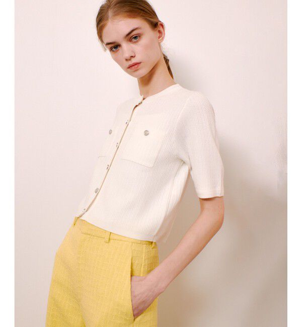 LOULOU WILLOUGHBY「【LOULOU WILLOUGHBY】ポケット付半袖カーディガン」|カーディガン|