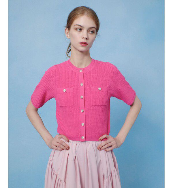 LOULOU WILLOUGHBY「【LOULOU WILLOUGHBY】ポケット付半袖カーディガン」|カーディガン|