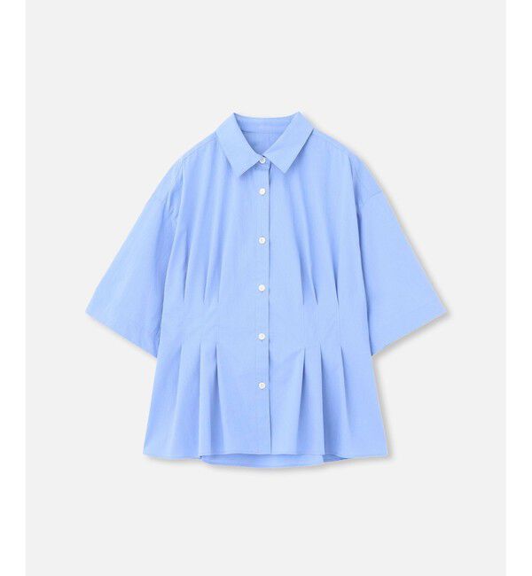 allureville「タイプライタータックペプラムシャツ」|シャツ・ブラウス|サックス