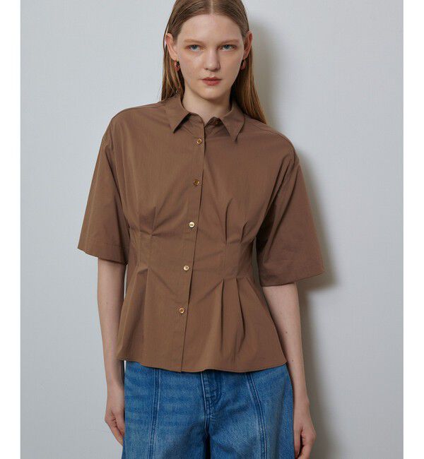 allureville「タイプライタータックペプラムシャツ」|シャツ・ブラウス|モカ