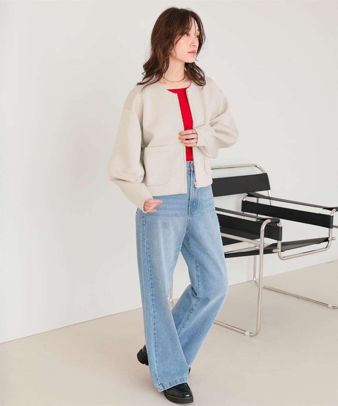 titivate「コクーンスリーブブルゾン」|ブルゾン・スタジャン|