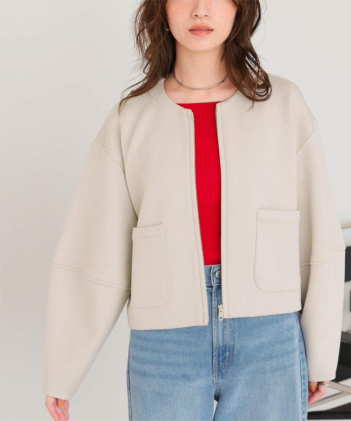 titivate「コクーンスリーブブルゾン」|ブルゾン・スタジャン|