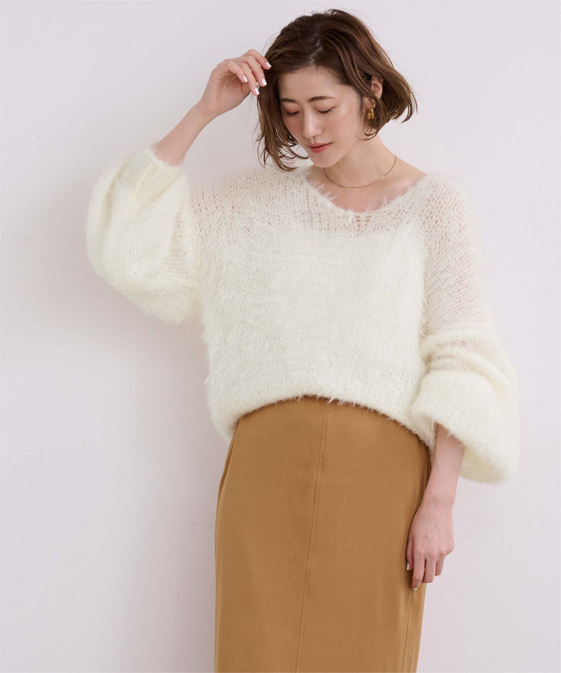 ur's「Vネックオーバーサイズシアーローゲージニット」|ニット・セーター|