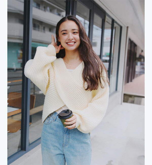 titivate「2wayクロスデザインプルオーバー」|ニット・セーター|