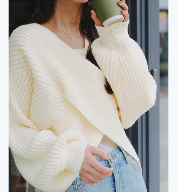 titivate「2wayクロスデザインプルオーバー」|ニット・セーター|