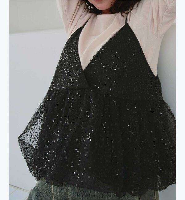 titivate「ヘムバルーンスパンコールキャミソールビスチェ」|キャミソール|