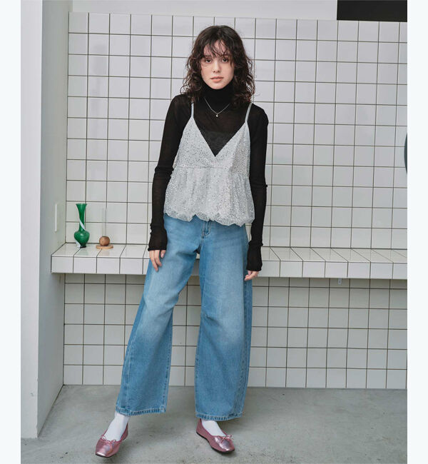 titivate「ヘムバルーンスパンコールキャミソールビスチェ」|キャミソール|