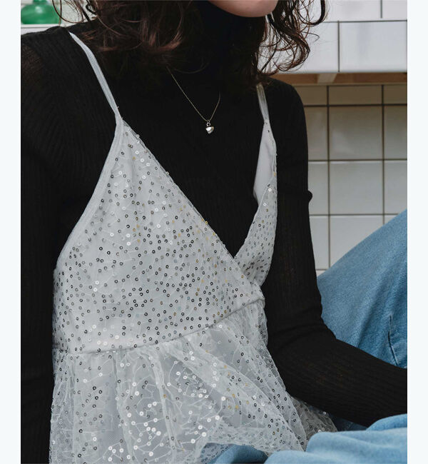 titivate「ヘムバルーンスパンコールキャミソールビスチェ」|キャミソール|