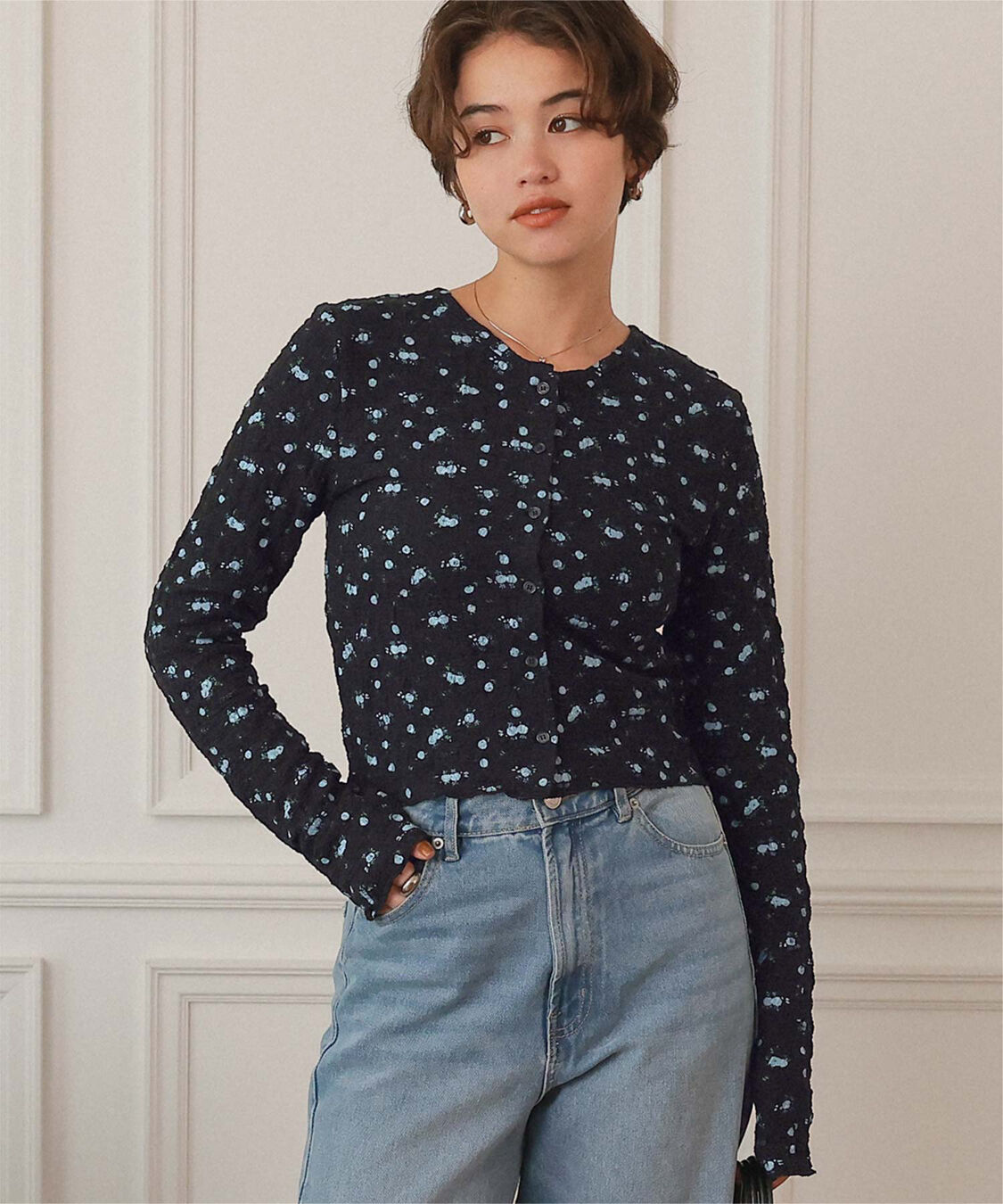 titivate「前後2wayフラワージャガードカットソートップス」|Tシャツ・カットソー|