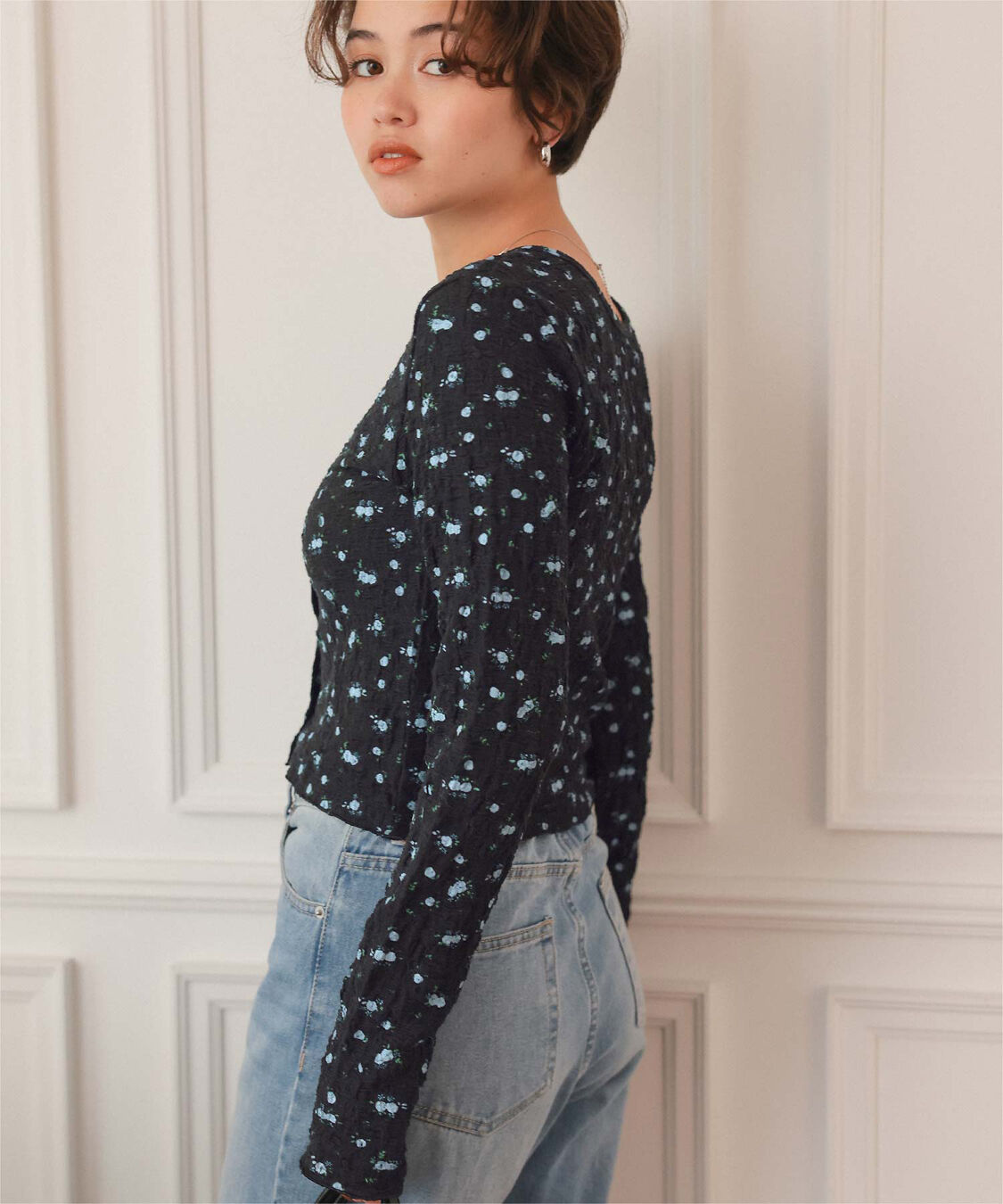 titivate「前後2wayフラワージャガードカットソートップス」|Tシャツ・カットソー|