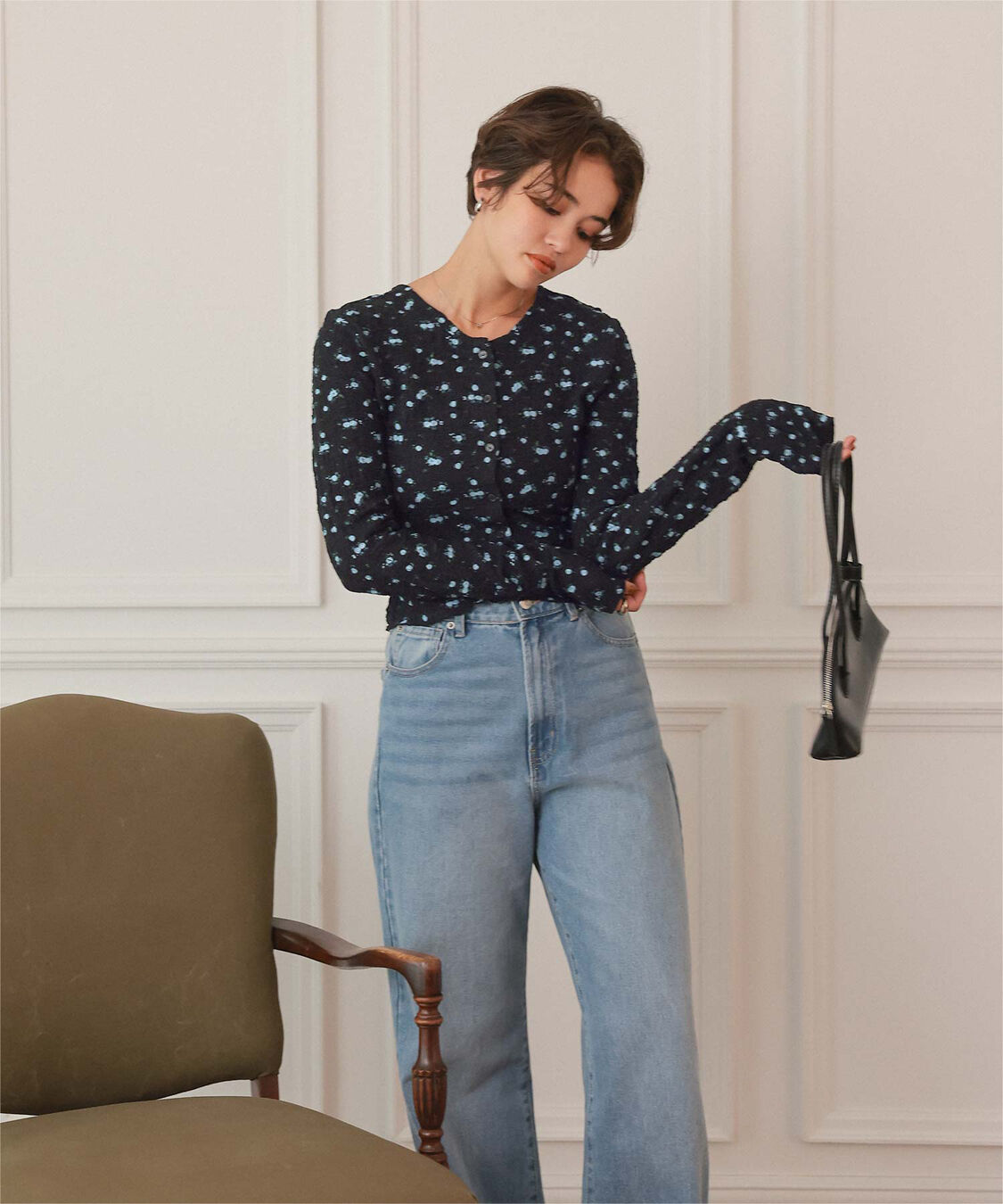 titivate「前後2wayフラワージャガードカットソートップス」|Tシャツ・カットソー|