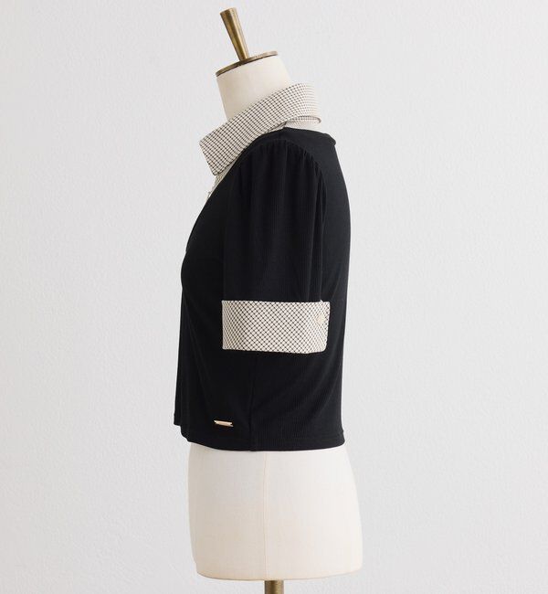  「チェックレイヤードドッキングトップス」|プルオーバー|