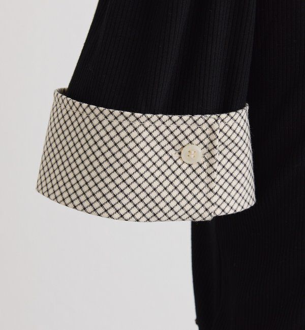  「チェックレイヤードドッキングトップス」|プルオーバー|