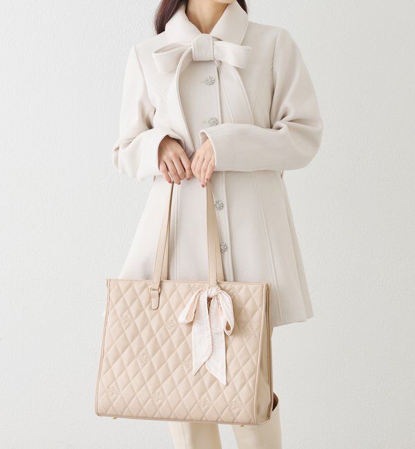  「【LouLoumei】スカーフ付きキルティングキャリーオントート/自立可能」|ショルダー・メッセンジャー|