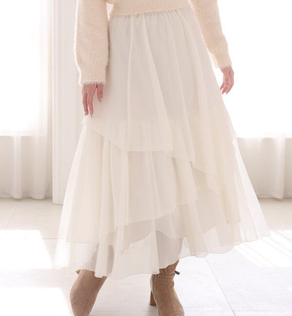  「ティアードロングスカート」|スカート|オフホワイト