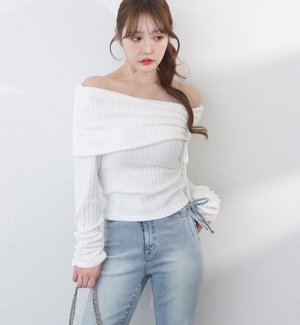  「サイドカットレース美脚ビジューデニム」|その他|