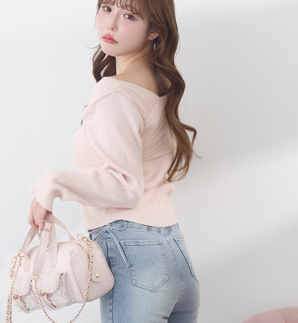  「サイドカットレース美脚ビジューデニム」|その他|