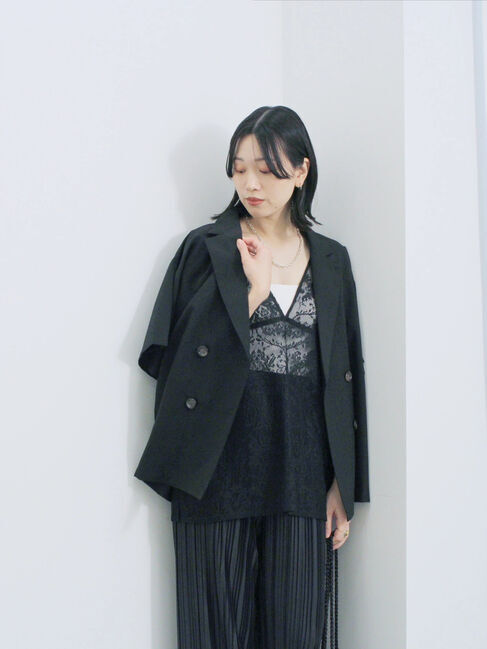 Samansa Mos2 blue「レースブラウス」|シャツ・ブラウス|