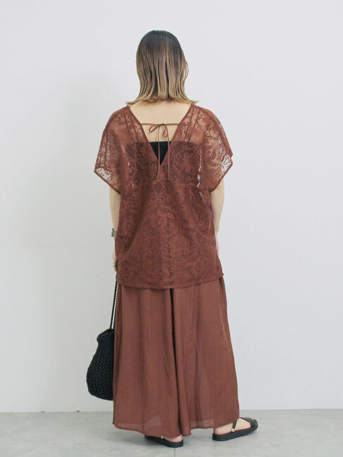 Samansa Mos2 blue「レースブラウス」|シャツ・ブラウス|