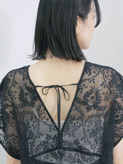 Samansa Mos2 blue「レースブラウス」|シャツ・ブラウス|