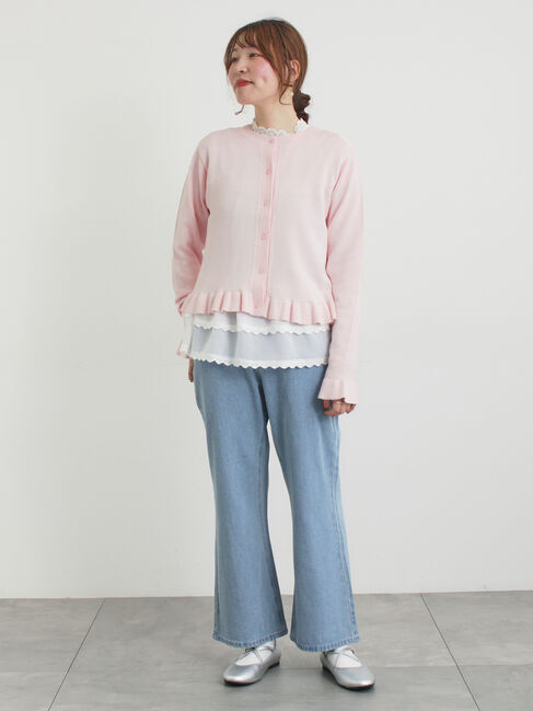 Samansa Mos2「フリルニットカーディガン」|カーディガン|