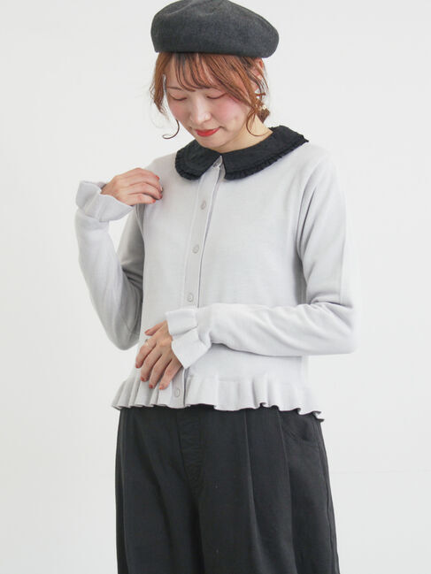 Samansa Mos2「フリルニットカーディガン」|カーディガン|