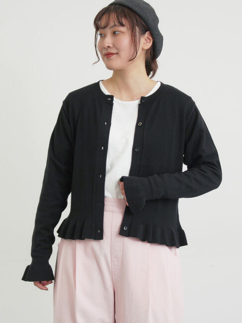 Samansa Mos2「フリルニットカーディガン」|カーディガン|