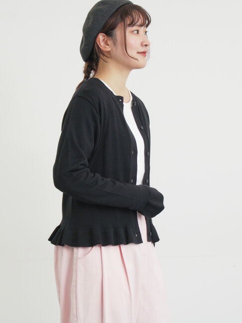 Samansa Mos2「フリルニットカーディガン」|カーディガン|