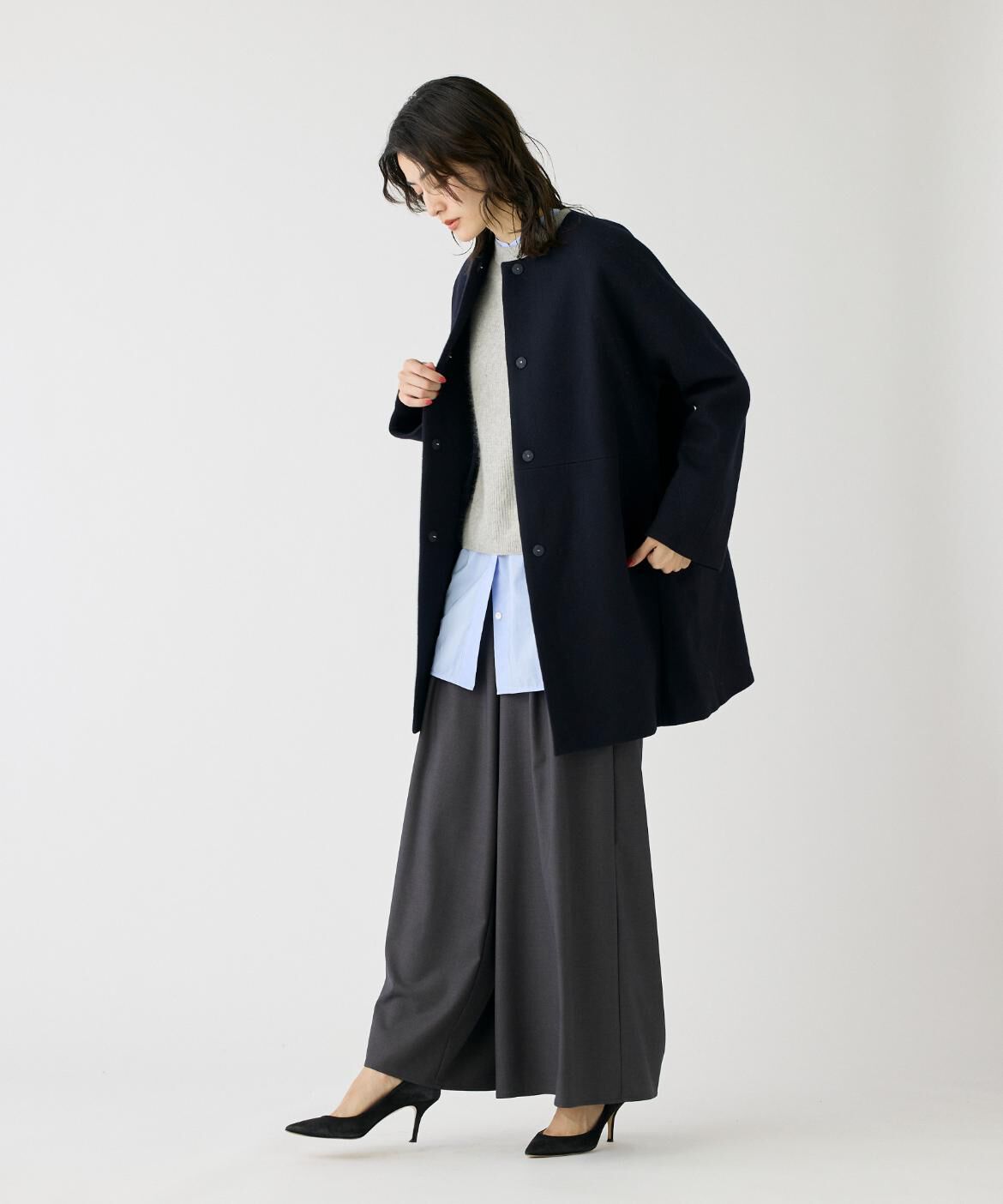 DAY by DAY it&rsquo;s international「ノーカラーメルトンコート《Super110's Wool》」|ノーカラージャケット|