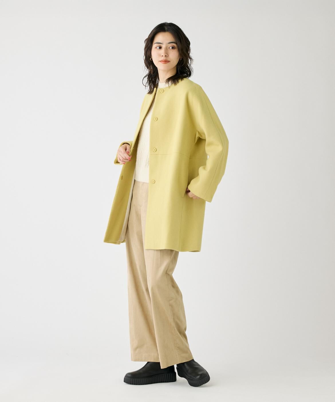 DAY by DAY it&rsquo;s international「ノーカラーメルトンコート《Super110's Wool》」|ノーカラージャケット|