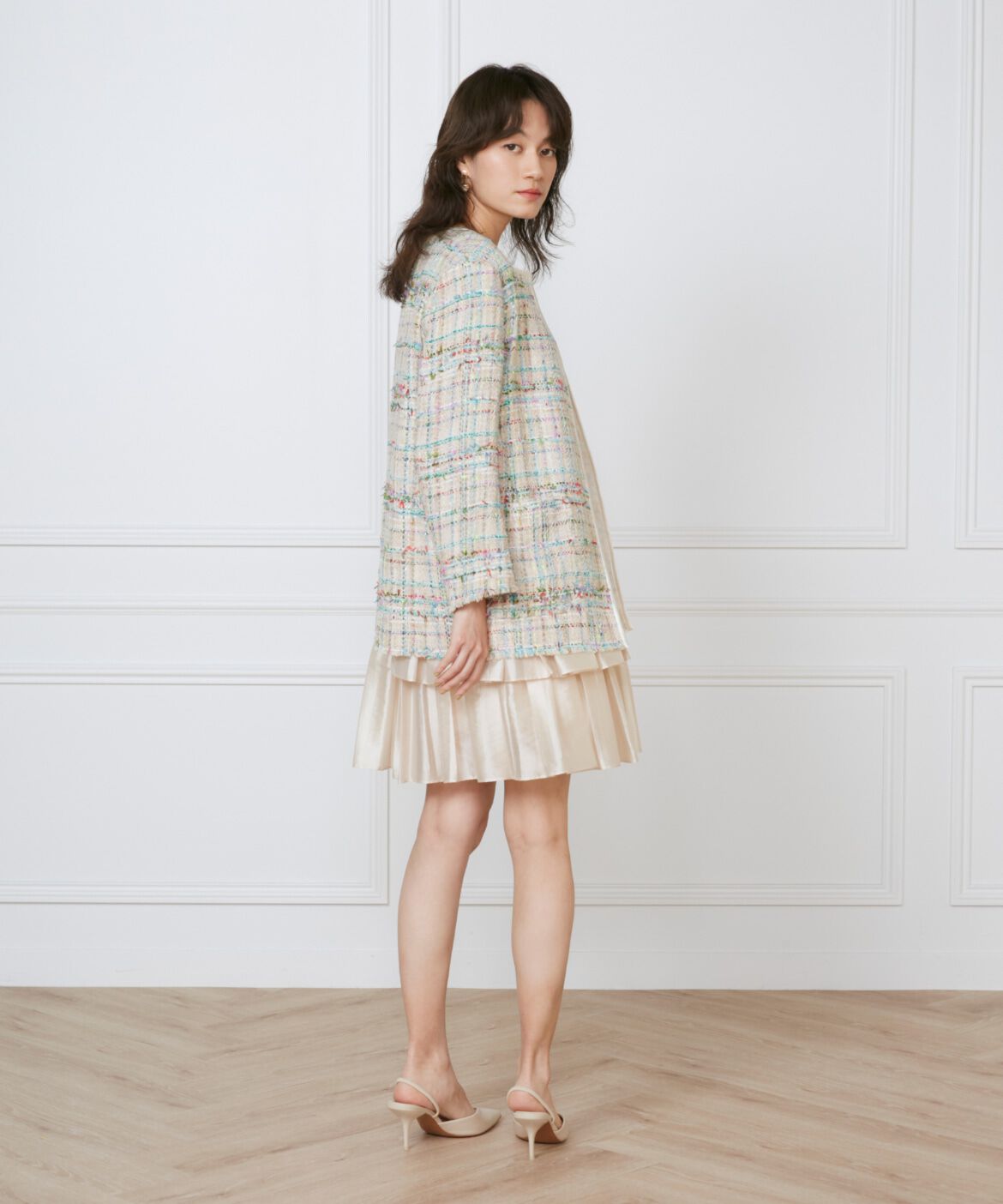 INED「シャーリングプリーツワンピース《la veille by SUPERIOR CLOSET》」|ワンピース|