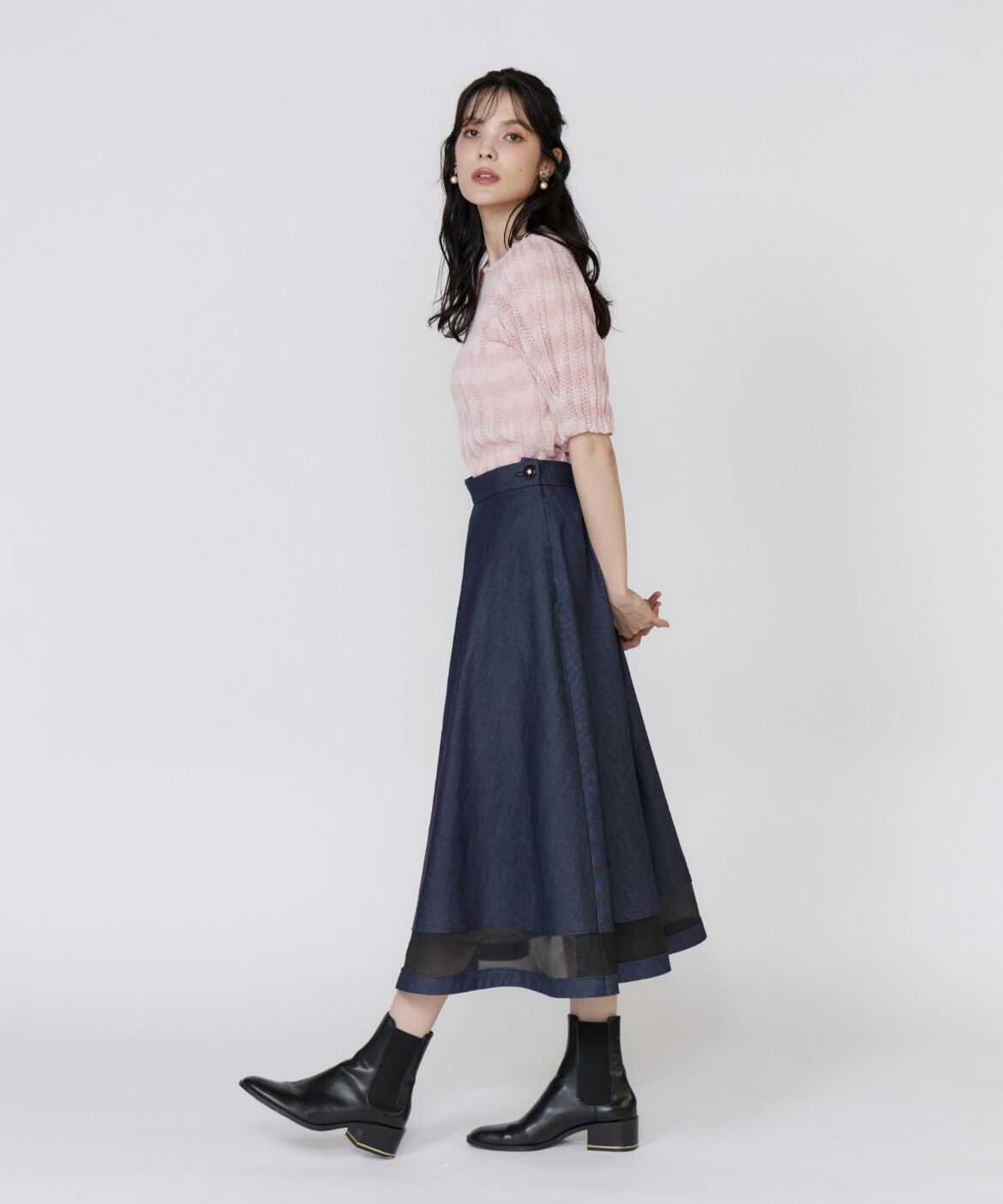 Maglie le cassetto「《ﾌﾗﾝﾄﾞﾙ45周年限定ｺﾚｸｼｮﾝ》ｼｱｰﾄﾞｯｷﾝｸﾞﾃﾞﾆﾑ  」|スカート|