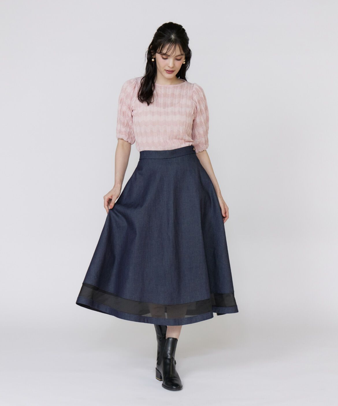 Maglie le cassetto「透かしボーダーニット」|ニット・セーター|