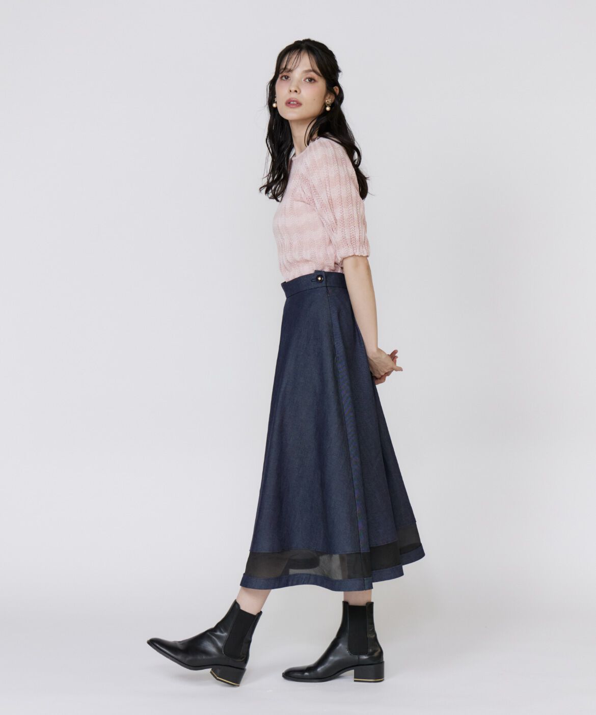 Maglie le cassetto「透かしボーダーニット」|ニット・セーター|