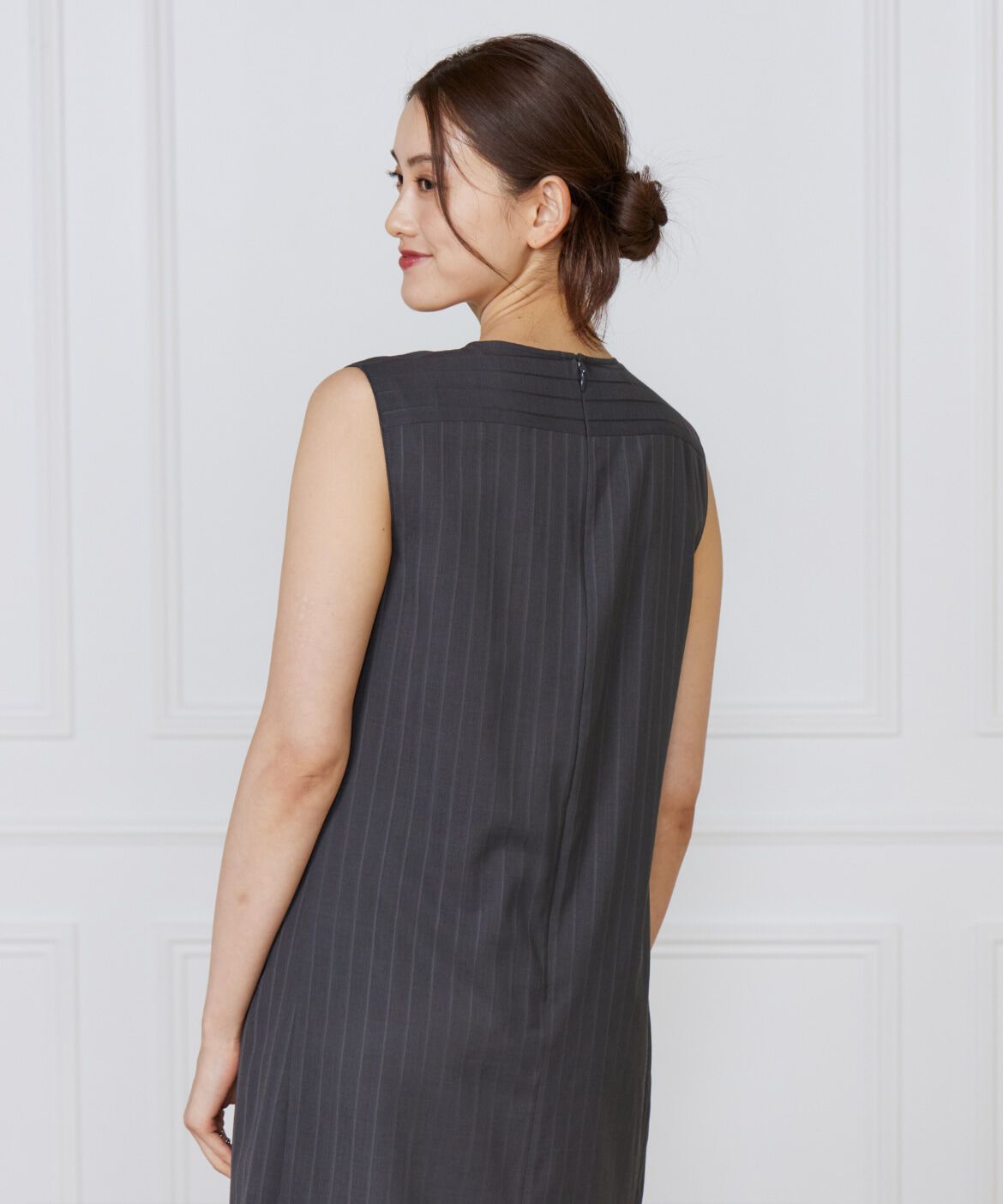 INED「《大きいサイズ》ウエストタックワンピース」|ワンピース|