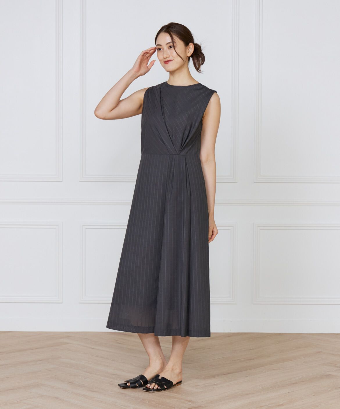 INED「《大きいサイズ》ウエストタックワンピース」|ワンピース|