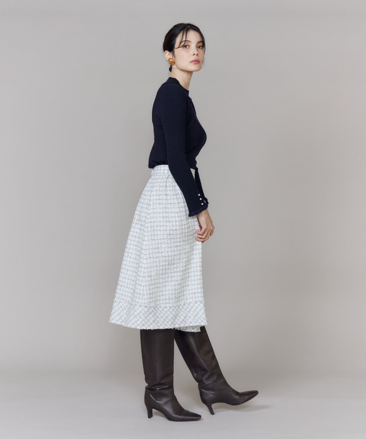 Maglie le cassetto「《大きいサイズ》ハイネックリブプルオーバー」|ニット・セーター|