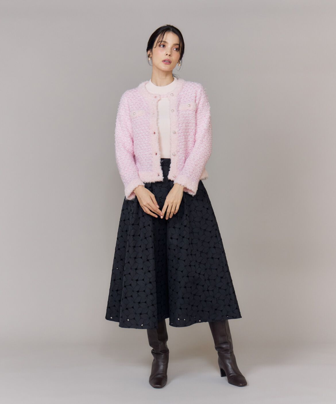 Maglie le cassetto「《大きいサイズ》ハイネックリブプルオーバー」|ニット・セーター|