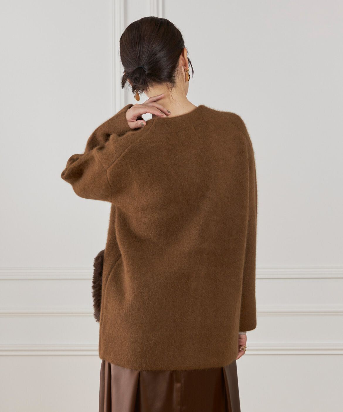 Le Souk「《45th限定企画》ラクーン接結編みニットジャケット」|カーディガン|