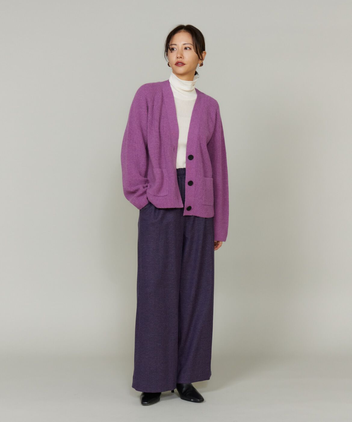 Le Souk「《大きいサイズ》アルパカブレンドＶネックカーディガン」|カーディガン|