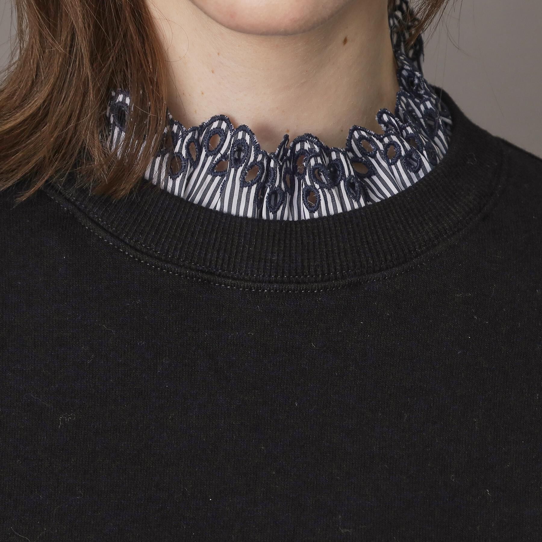 DRESSTERIOR「取り外しフリル付き裏毛プルオーバー」|パーカー|