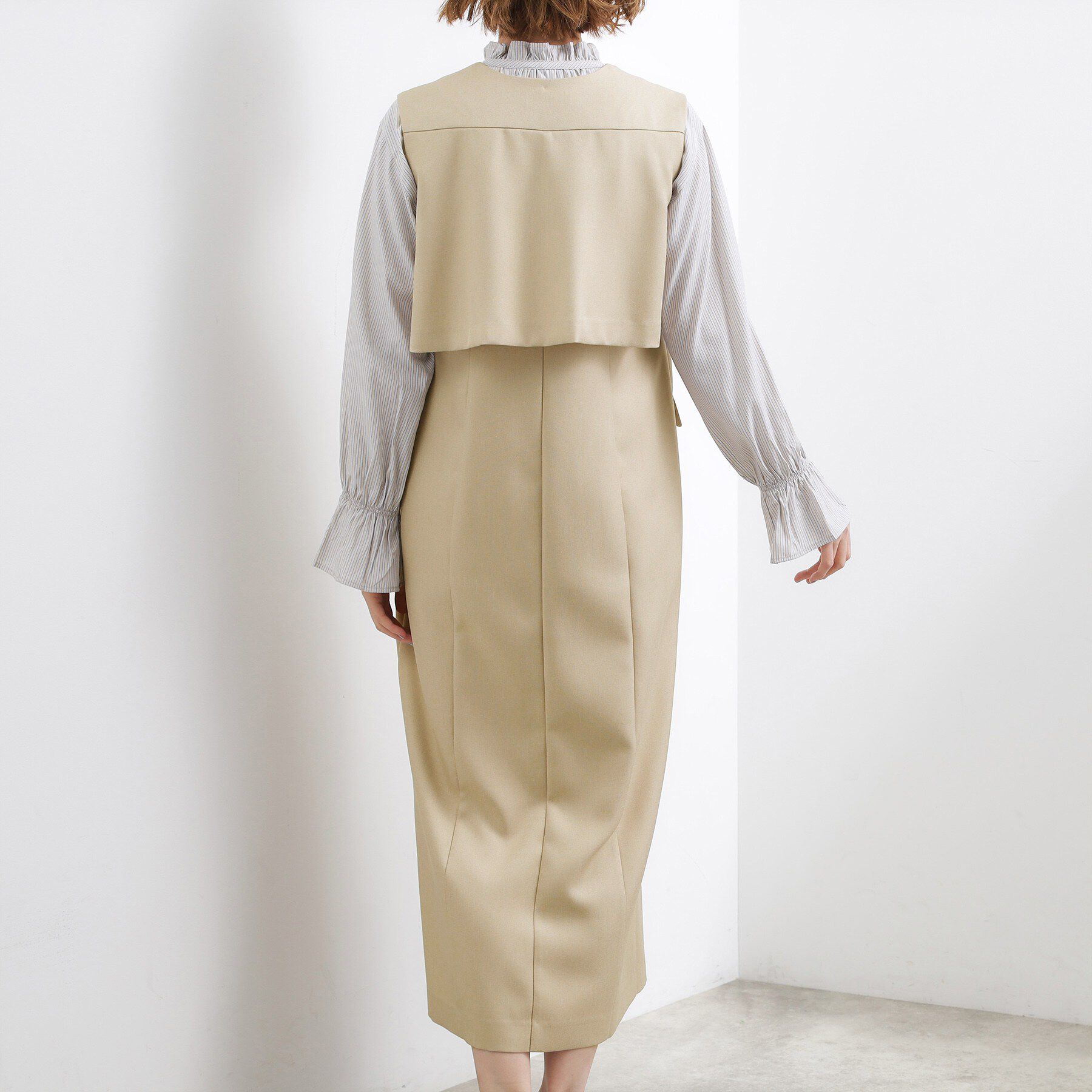 grove「【一枚着／ジレ】着回しできるトレンチライクジャンドレ」|ワンピース|