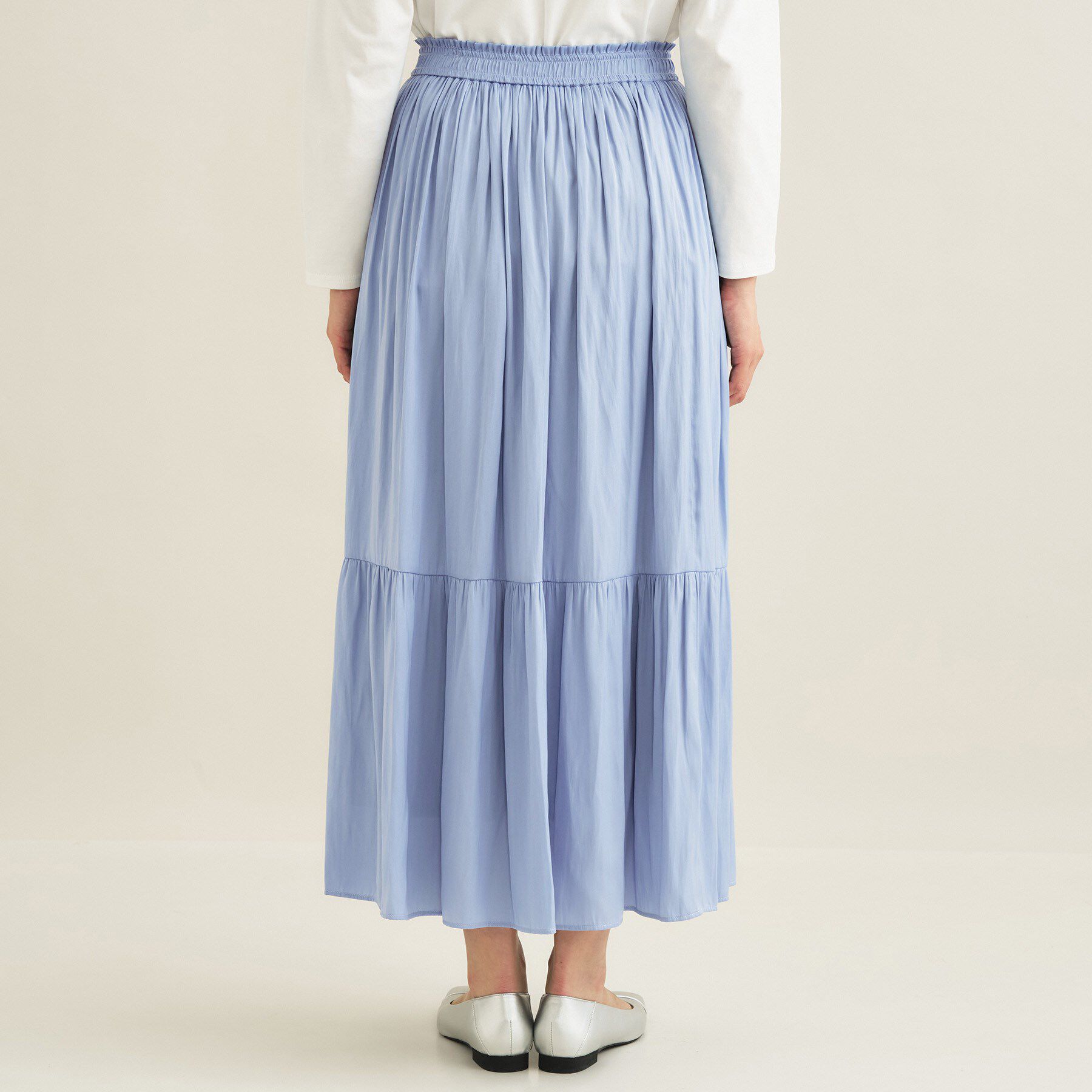 INDIVI「【洗える／丈調整可能】ギャザーフレアスカート」|スカート|