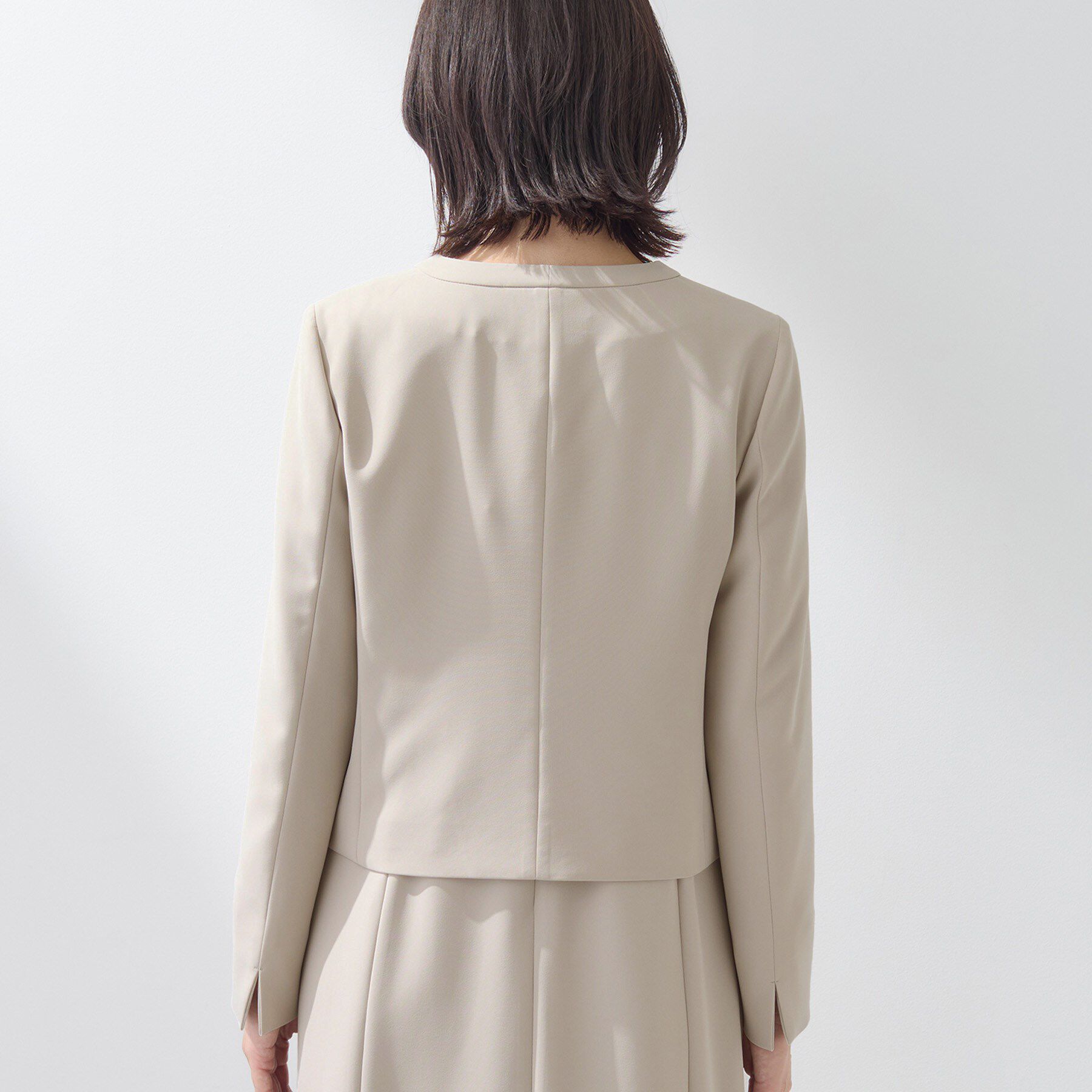 INDIVI「【上品光沢／セレモニー／SETUP可能】切り替えデザインジャケット」|ノーカラージャケット|