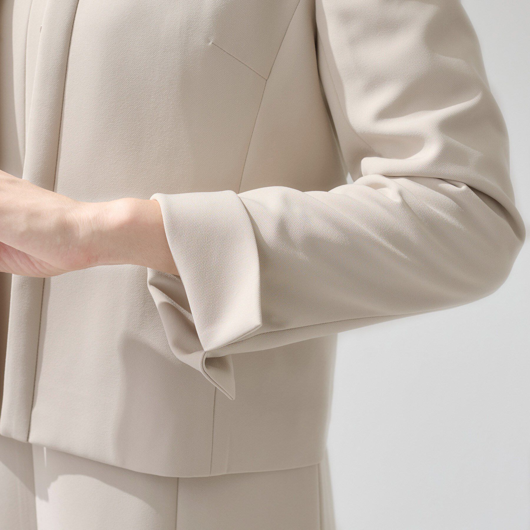 INDIVI「【上品光沢／セレモニー／SETUP可能】切り替えデザインジャケット」|ノーカラージャケット|