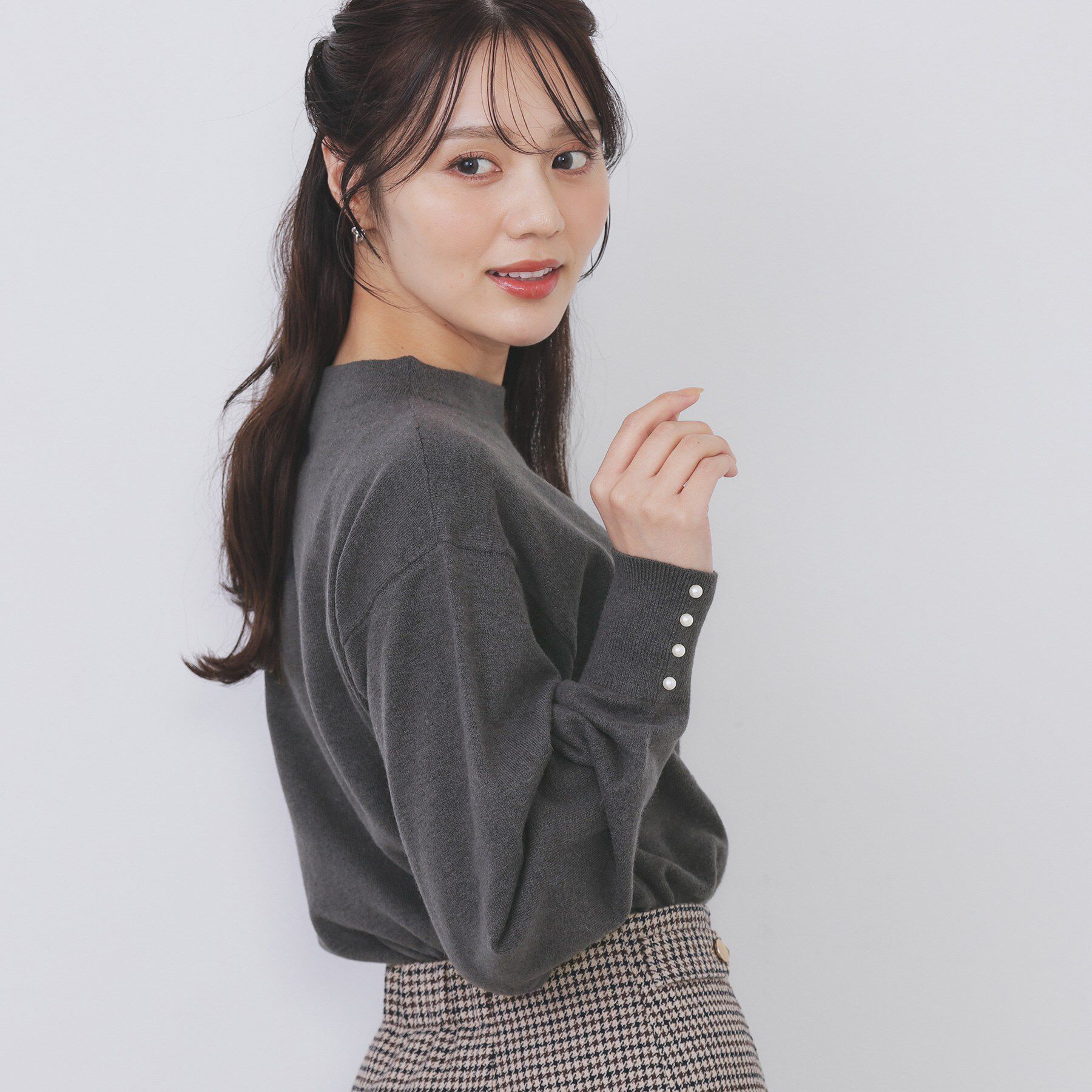 index「ふんわりボトルネックパフスリーブニット【洗濯機OK】」|ニット・セーター|