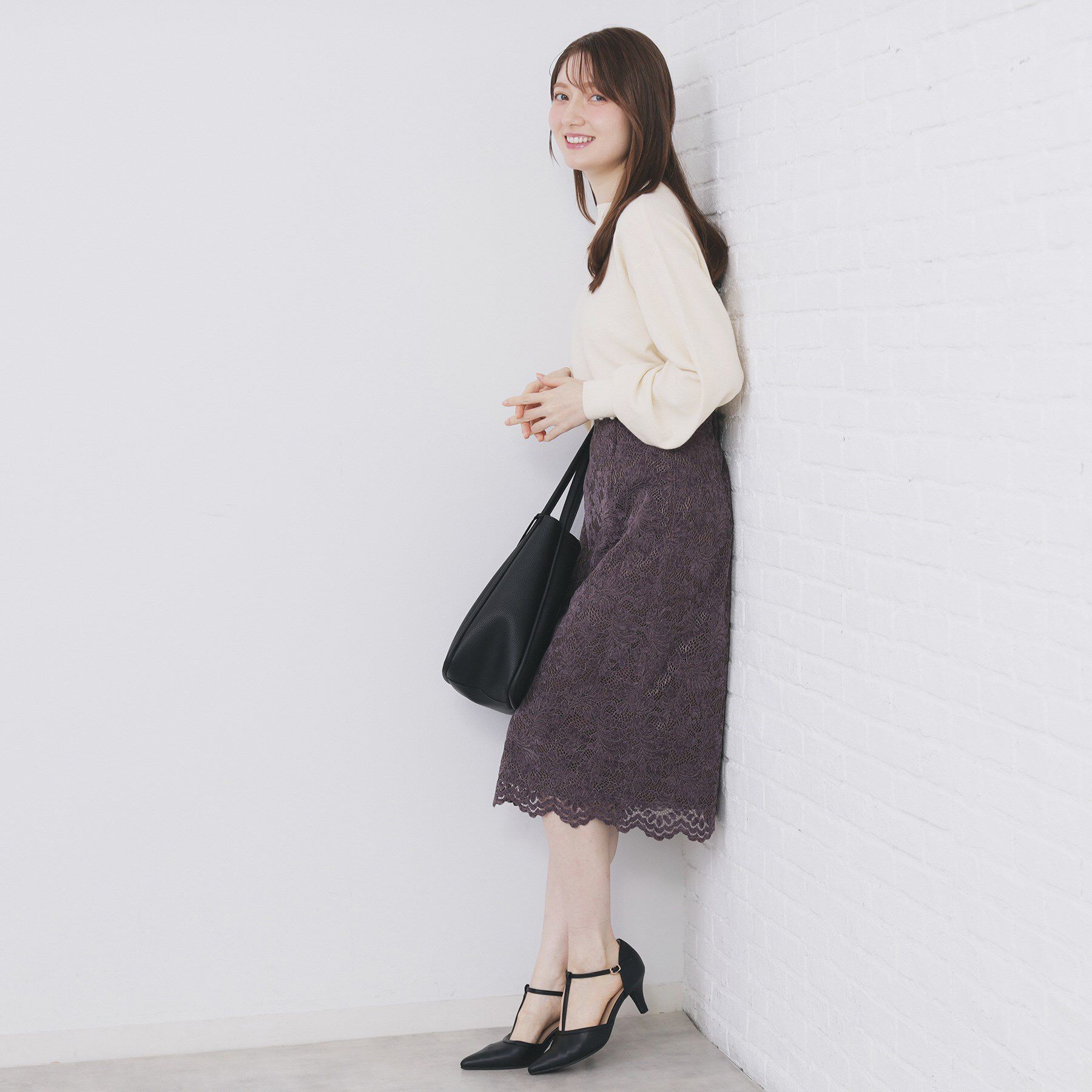 index「ふんわりボトルネックパフスリーブニット【洗濯機OK】」|ニット・セーター|